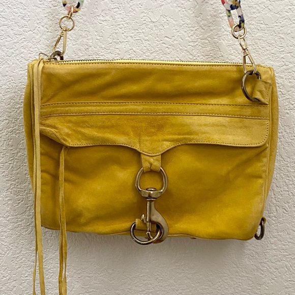 REBECCA MINKOFF Mustard Yellow M.A.C. Suede Crossbody - Picture 4 of 16